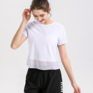 Yoga Exercise Fitness Running Top Women Short SLeeves